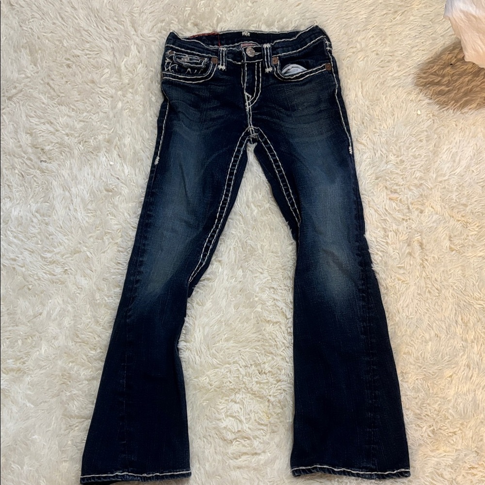 Girls Dark Blue True Religion Boot Cut Jeans